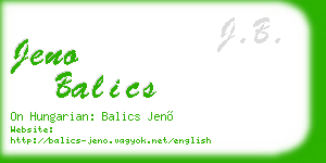 jeno balics business card