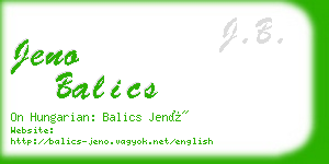 jeno balics business card